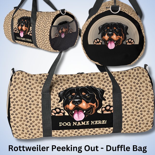 Bolso De Deporte Grande Añadir el nombre del perro o tu nombre, Rottweiler (Subido por el creador)