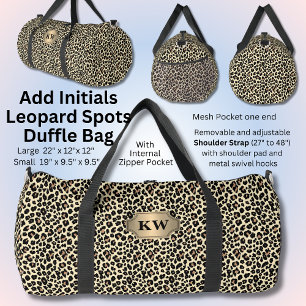 Bolso De Deporte Grande Añadir iniciales, puntos de leopardo marrón
