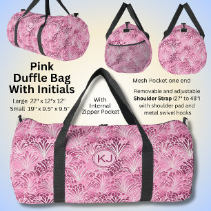 Bolso De Deporte Grande Añadir las iniciales, diseño abstracto rosa pálido