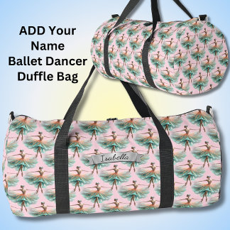 Bolso De Deporte Grande Añadir nombre, Aqua Apricot bailando bailarina en 