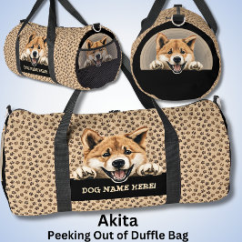 Bolso De Deporte Grande Añadir nombre de perro a tu nombre, Akita