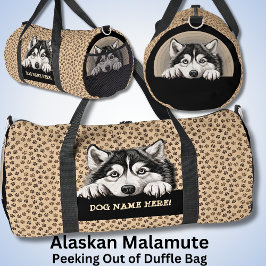 Bolso De Deporte Grande Añadir nombre de perro a tu nombre, Alaskan Malamu