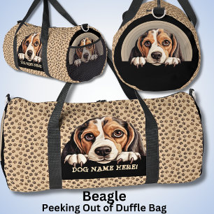 Bolso De Deporte Grande Añadir nombre de perro a tu nombre, beagle