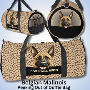 Bolso De Deporte Grande Añadir nombre de perro a tu nombre, malinois belga