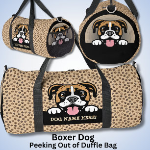 Bolso De Deporte Grande Añadir nombre de perro a tu nombre, perro de boxer