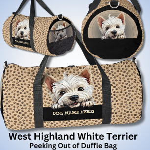 Bolso De Deporte Grande Añadir nombre de perro a tu nombre territorio blan