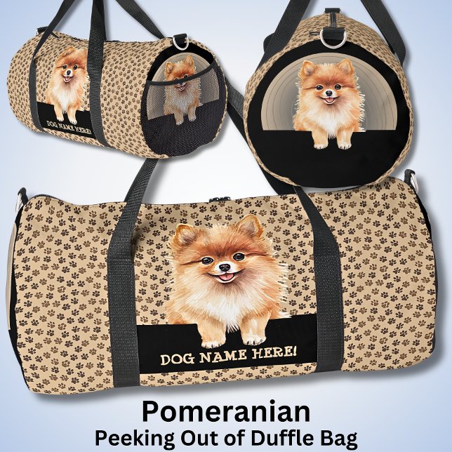 Bolso De Deporte Grande Añadir nombre de perro o de perro, pomerano (Subido por el creador)