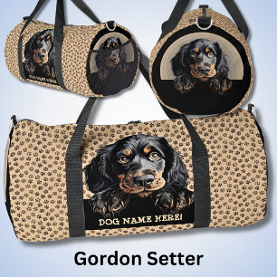 Bolso De Deporte Grande Añadir nombre de perro, tu nombre, Gordon Setter