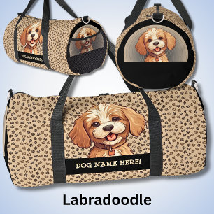 Bolso De Deporte Grande Añadir nombre de perro, tu nombre, labrador
