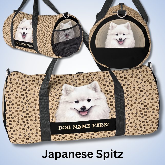 Bolso De Deporte Grande Añadir nombre de perro, tu nombre, spitz japonés (Subido por el creador)
