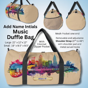 Bolso De Deporte Grande Añadir nombre, iniciales, pintar guitarra con líne
