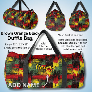 Bolso De Deporte Grande Añadir nombre, rojo amarillo verde negro pintado