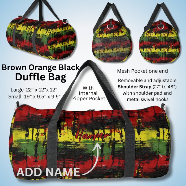 Bolso De Deporte Grande Añadir nombre, tinte amarillo verde negro pintura  (Subido por el creador)