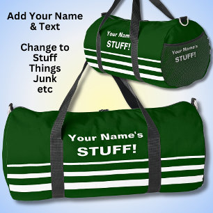 Bolso De Deporte Grande Añadir su nombre Texto Asunto Verde oscuro