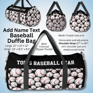Bolso De Deporte Grande Añadir texto de nombre, el engranaje de béisbol de