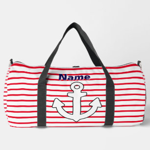 Bolso De Deporte Grande Anclaje de franja blanca roja
