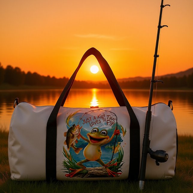 Bolso De Deporte Grande Aquatic Friendship: Frog With Fish on Water (Subido por el creador)