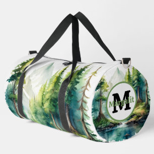 Bolso De Deporte Grande Árboles acuarelas Scenery Río Grande