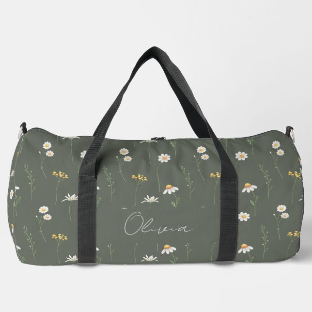 Bolso De Deporte Grande Arcoiris floral de Boho (Anverso)