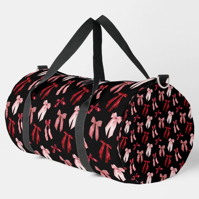 Bolso De Deporte Grande Arcos rojos sobre fondo negro (Esquina izquierda)