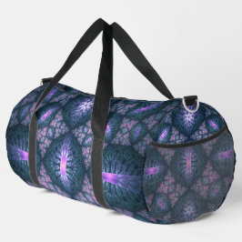 Bolso De Deporte Grande Arte abstracto fractal 3D patrón azul púrpura rosa