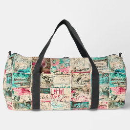 Bolso De Deporte Grande Arte de collage vintage rústico de moda Grunge