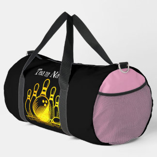 Bolso De Deporte Grande Arte de equipo de bolos dorados personalizable