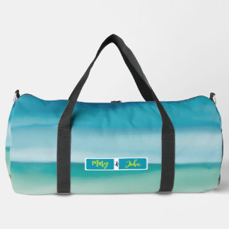 Bolso De Deporte Grande Arte de horizonte de océano abstracto de acuarela