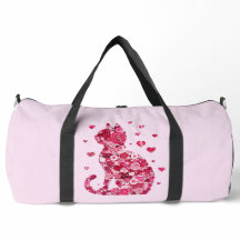 Arte de silueta de gato floral