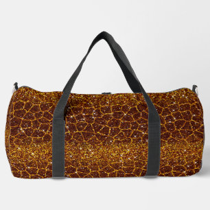 Bolso De Deporte Grande Aspecto de Purpurina de oro de impresión animal