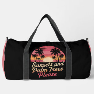 Bolso De Deporte Grande Atardeceres y Palmeras Por Favor" - Vibe Retro de