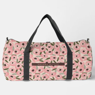 Bolso De Deporte Grande Atractivo patrón floral de tinta   Botánico dibuja