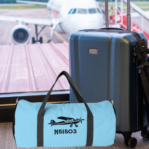Bolso De Deporte Grande Avión Guay Piper Cub, Aviación sencilla azul