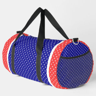 Bolso De Deporte Grande Azul blanco rojo