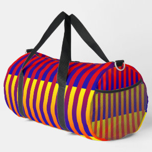 Bolso De Deporte Grande Azul Rojo Amarillo Rayas Grande