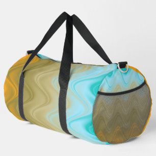 Bolso De Deporte Grande Azul Verde Naranja Ondulado Abstracto