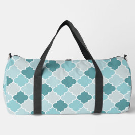 Bolso De Deporte Grande Azules Marroquíes, Latticework, quatrefoil