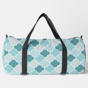 Bolso De Deporte Grande Azules Marroquíes, Latticework, quatrefoil