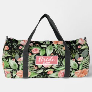 Bolso De Deporte Grande Bachelorette Floral Personalizada Bride