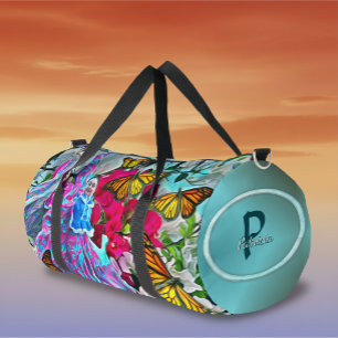 Bolso De Deporte Grande Bailando con Flores & Mariposas PV01