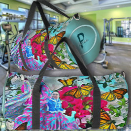 Bolso De Deporte Grande Bailando con flores y mariposas PV01