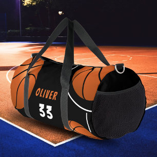 Bolso De Deporte Grande Baloncesto Ball Fun Deportista Nombre Número