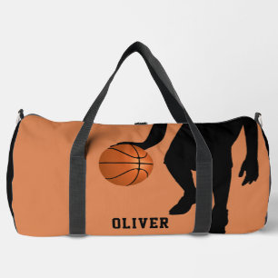 Bolso De Deporte Grande Baloncesto Baloncesto Jugador Negro Silhouette Niñ