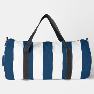 Bolso De Deporte Grande Bandas azules de la marina, franjas blancas, patró