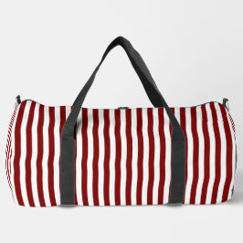 Bolso De Deporte Grande Bandas rojas profundas en blanco | Elegante y func