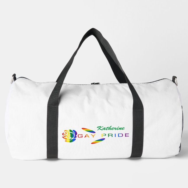 Bolso De Deporte Grande Bandera arcoiris del Rosa del Orgullo Gay personal (Anverso)