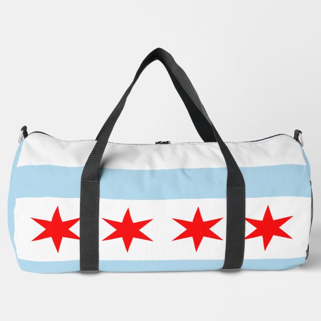Bolso De Deporte Grande Bandera de Chicago, Illinois (Anverso)
