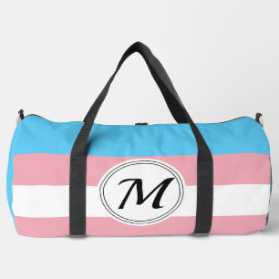 Bolso De Deporte Grande Bandera de orgullo transgénero con inicial persona