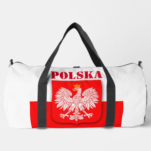 Bolso De Deporte Grande Bandera de Polonia Fútbol Patriótico (Anverso)