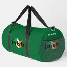 Bolso De Deporte Grande Bandera irlandesa con fuente celta personalizada g